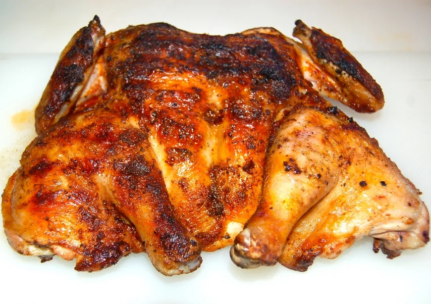 Flattened Chicken Under a Brick
