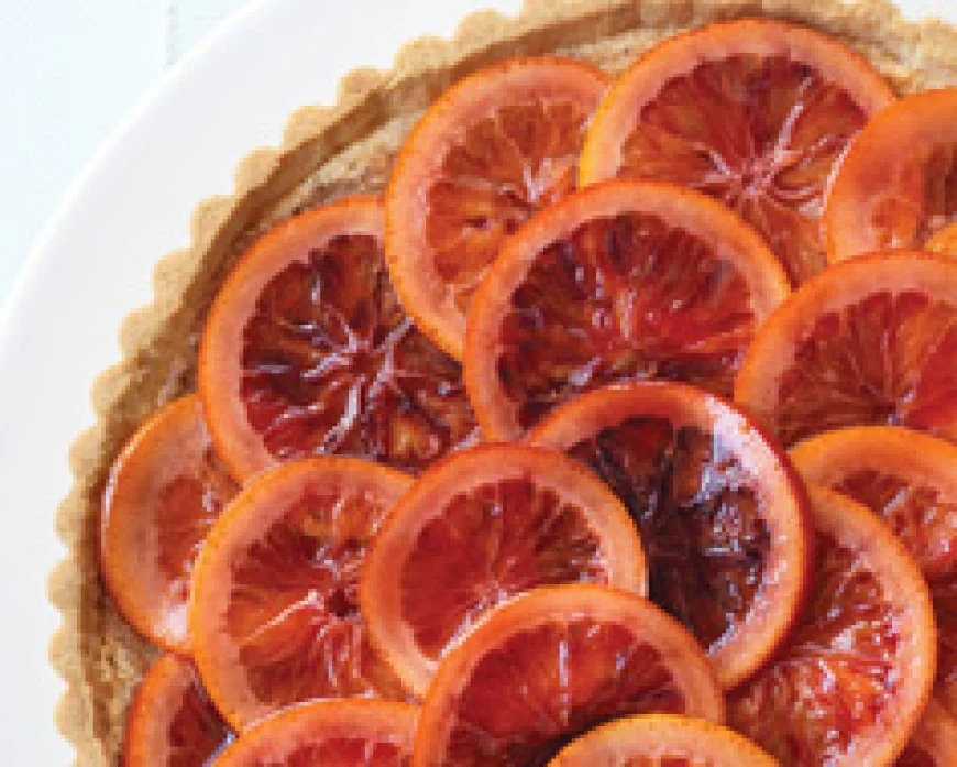 Blood Orange and Hazelnut Tart