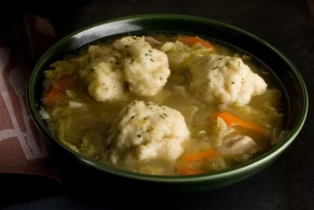 Chicken Soup with Chive Dumplings, Carrots, Parsnips, Turnips, Spinach.jpg