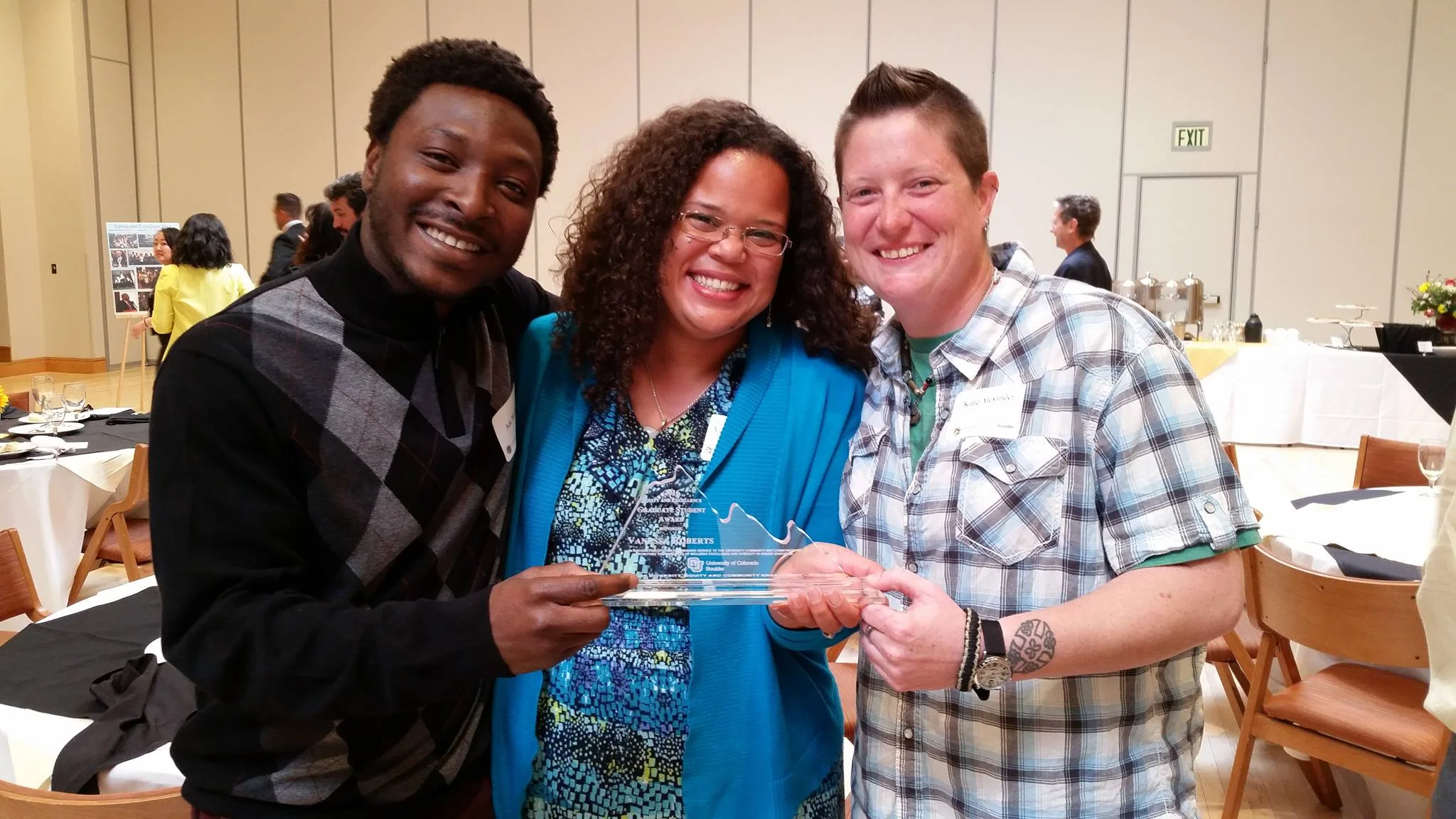 VRoberts receiving CU Boulder Inclusive Excellence Award 2016.jpg
