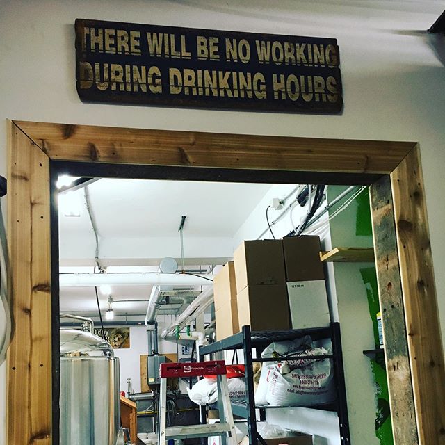 Another busy day @lockstreetbrewco I framed in our walkway between production spaces with recycled cedar from the shop next door and some old original 2x6&rsquo;s (they are actually 2&rdquo; x 6&rdquo; made in 1850) that I took from the third floor. 