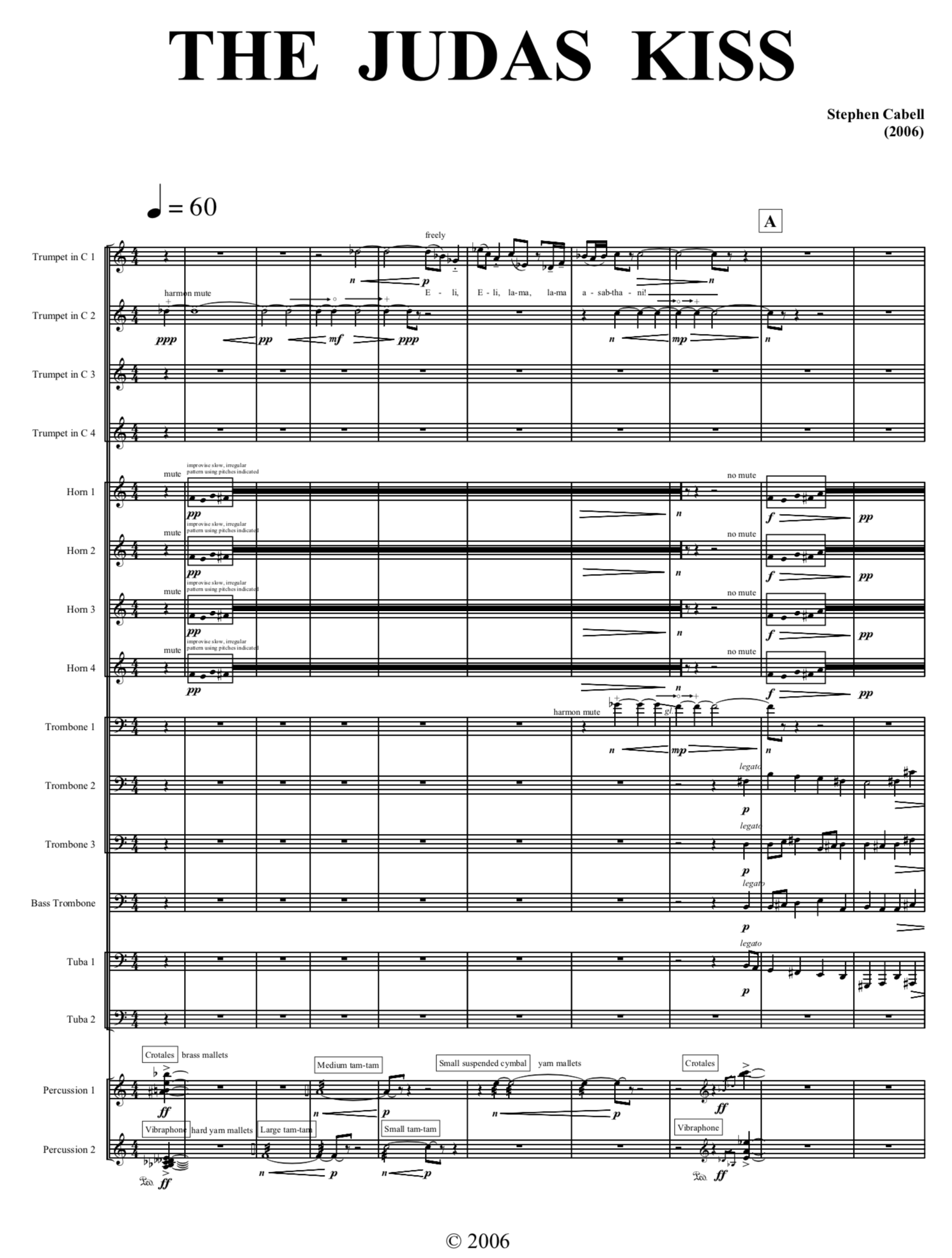 THE JUDAS KISS full score: page 1