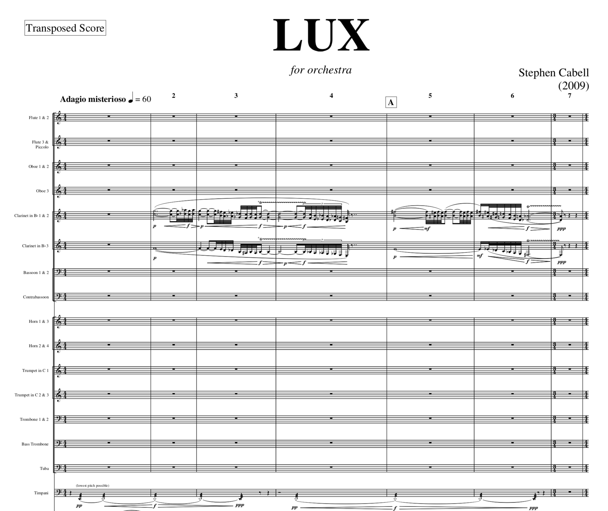 LUX full score: page 1