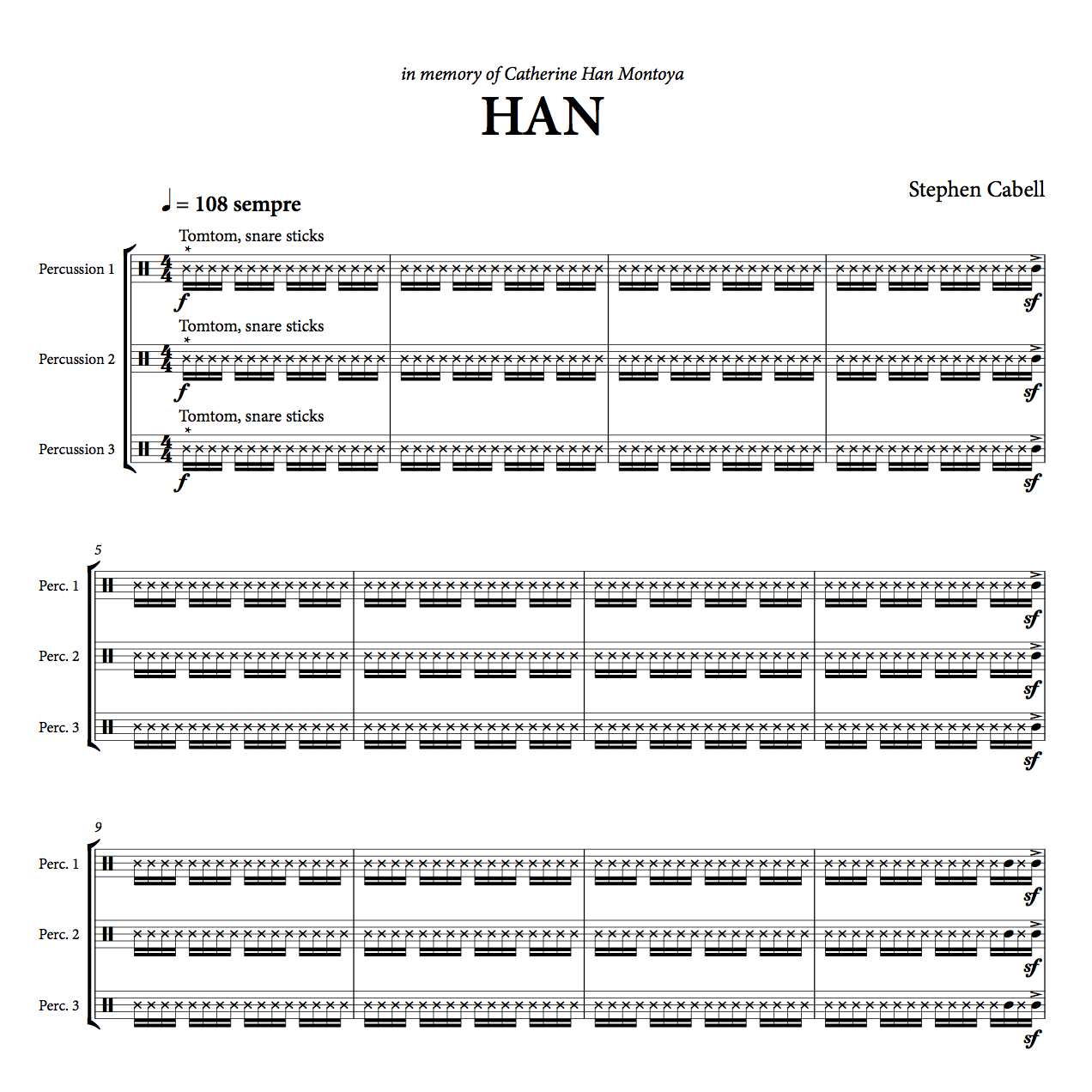 HAN full score: page 1