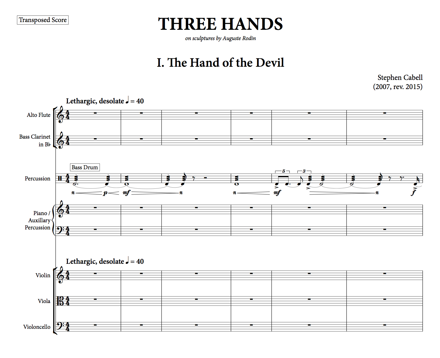 THREE HANDS full score: page 1