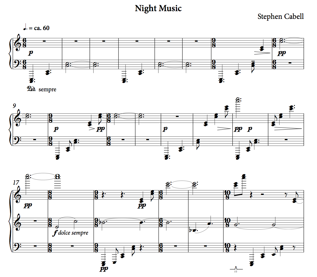 NIGHT MUSIC score: page 1