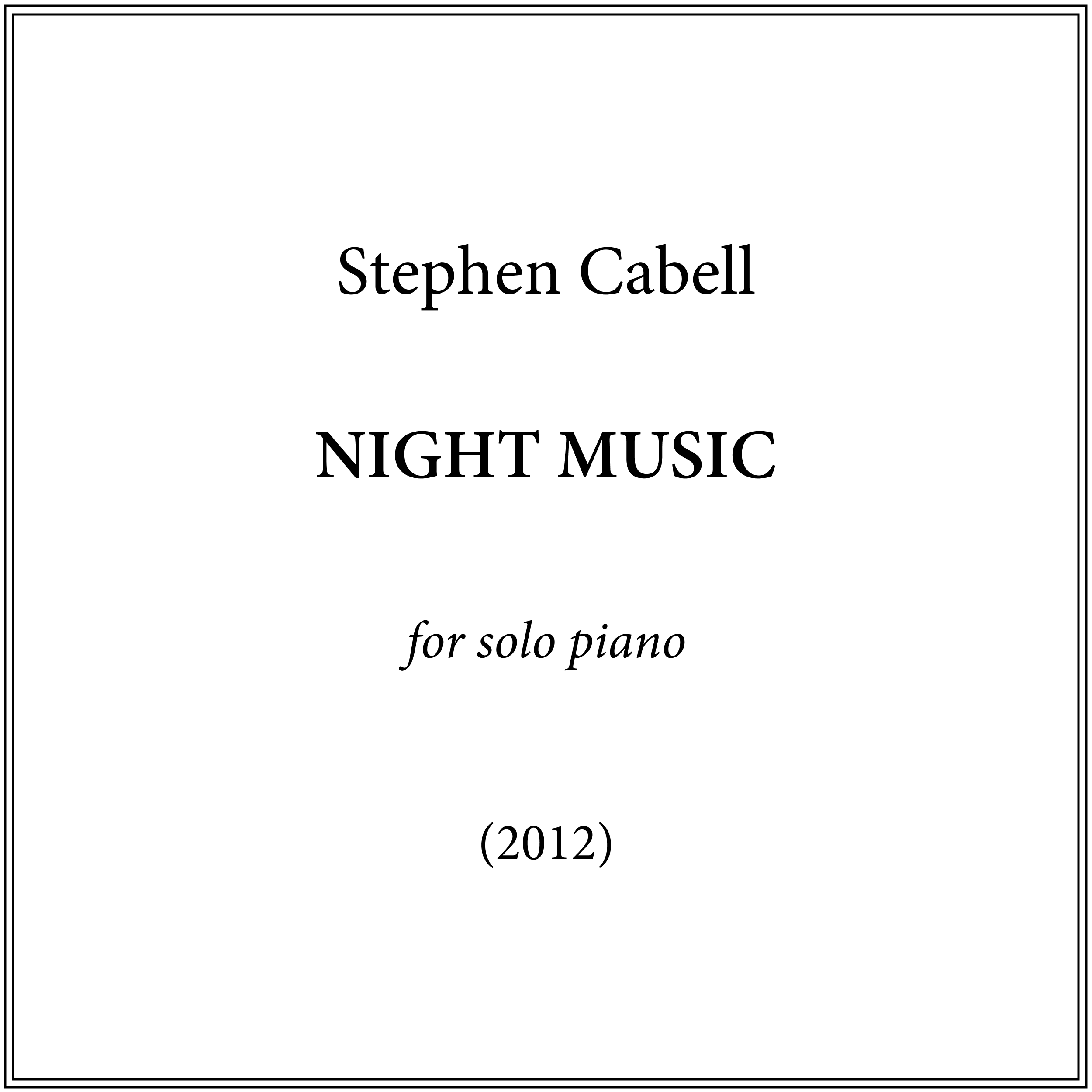 NIGHT MUSIC, for solo piano – Digital Performance Materials