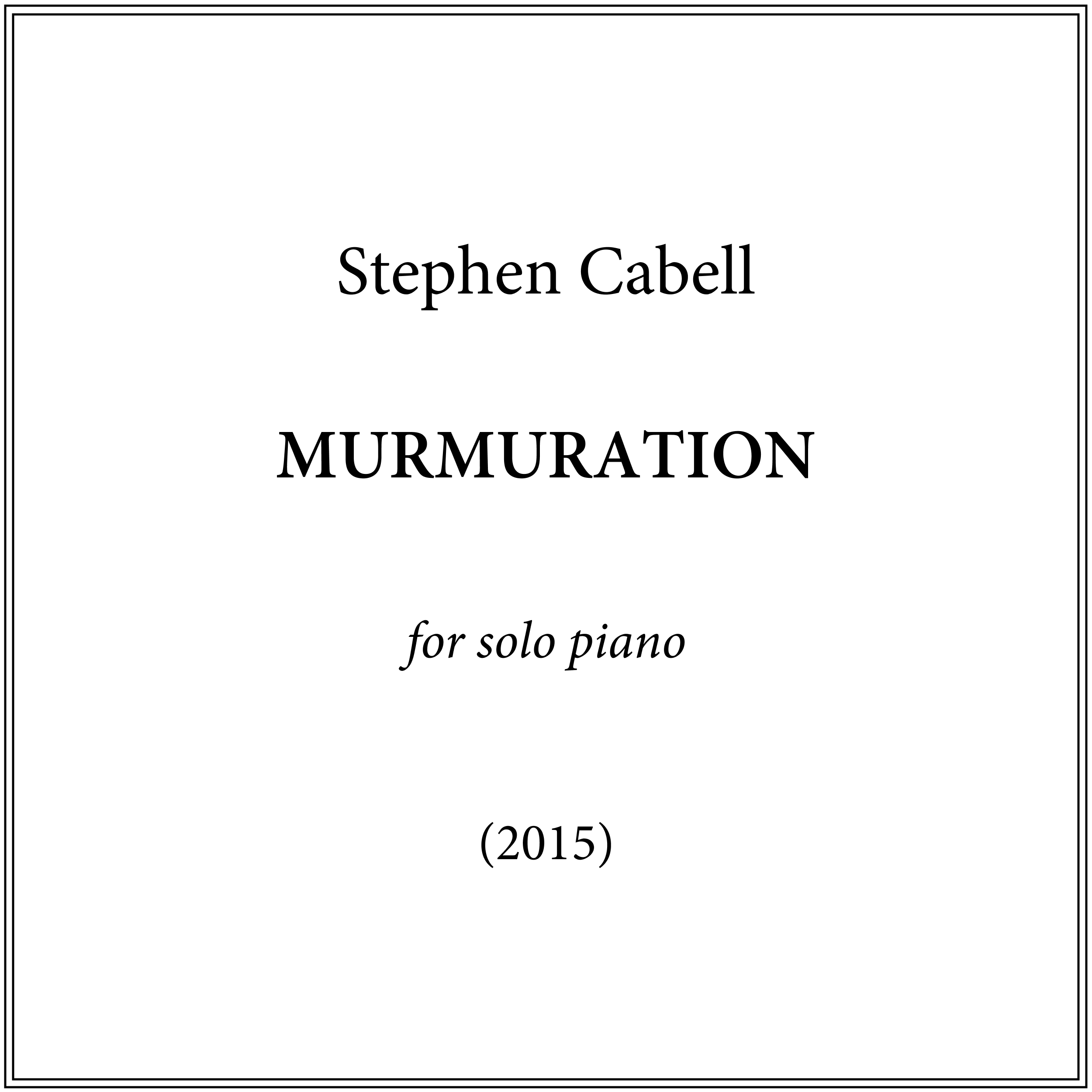 MURMURATION, for solo piano – Digital Performance Materials