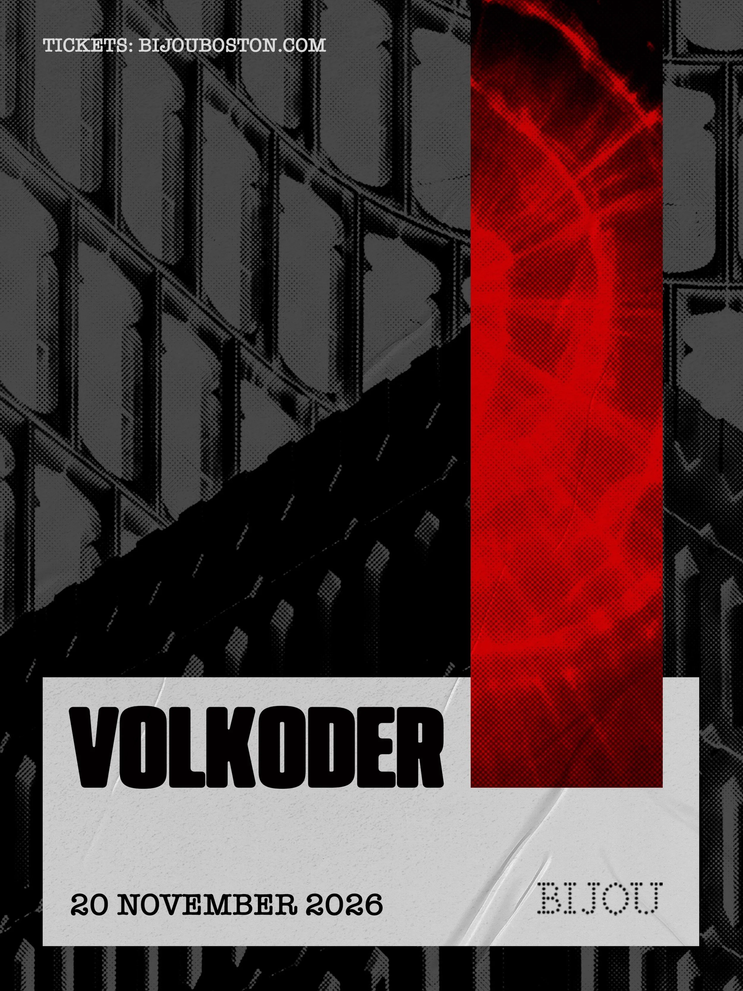 VOLKODER makes his Bijou debut on Friday, November 20.

The Brazilian producer has spent more than a decade in house music, from earlier releases like &ldquo;Sensation&rdquo; on Suara to a steady run of new music in 2026. This year includes &ldquo;Ha
