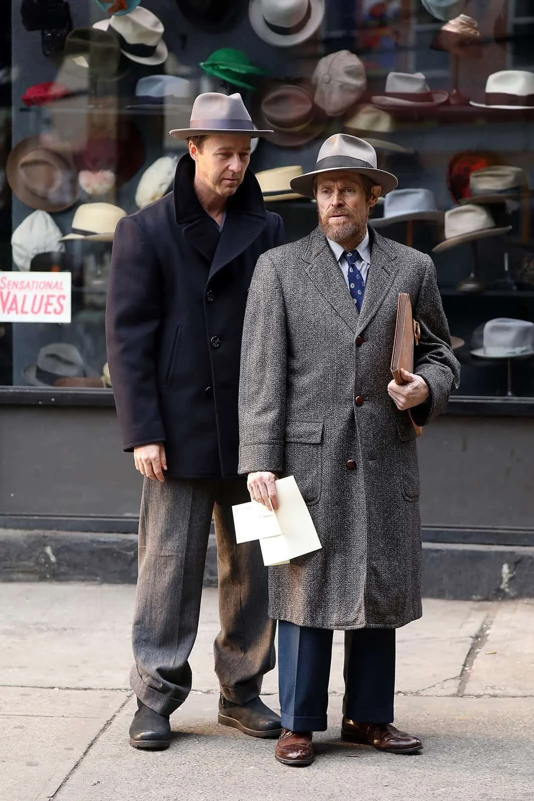 Norton and Willem Dafoe in 'Motherless Brooklyn'