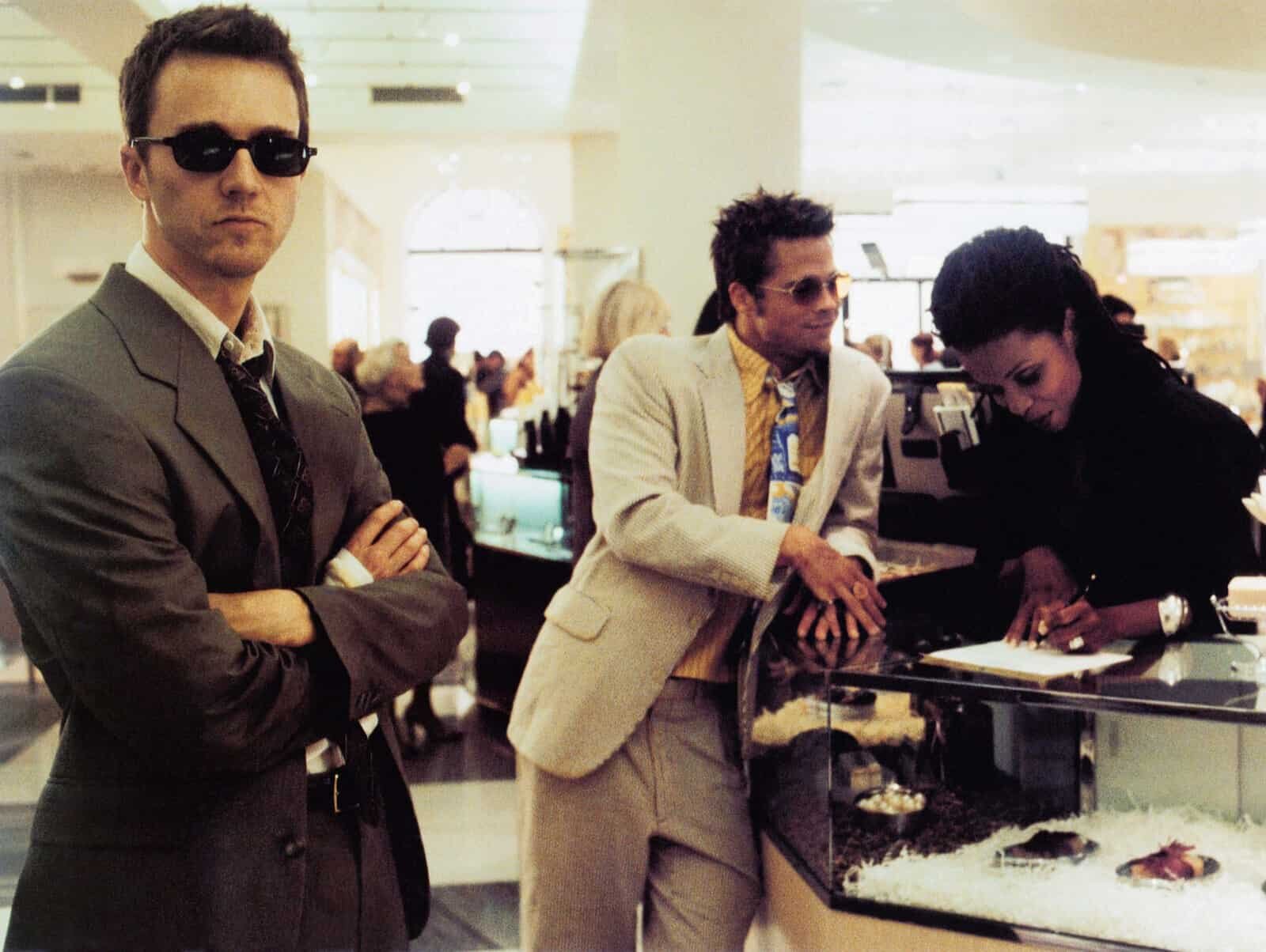 Norton and Brad Pitt in the 1999 cult hit 'Fight Club'