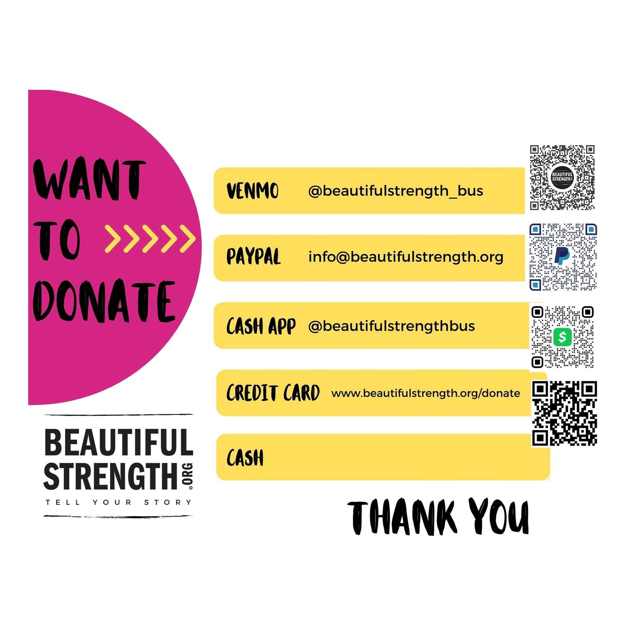 So many different ways to donate to @beautifulstrength.org 
✨
Thankful and Grateful to everyone who has contributed to this project since we began in September 2018! We&rsquo;re still h😃going!!!!! 🚌📸💕✨