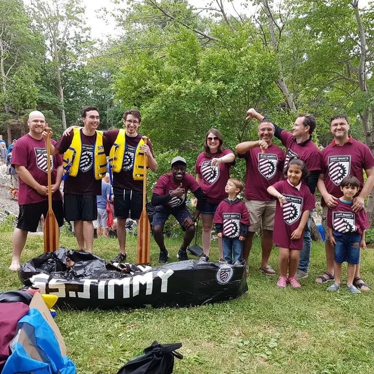 This ‘crew’ of Engineering students and their duct tape boat took 4th place at the FunDuctRaiser: Duct Tape Cardboard Races for Long Lake Provincial Park. Ahoy!