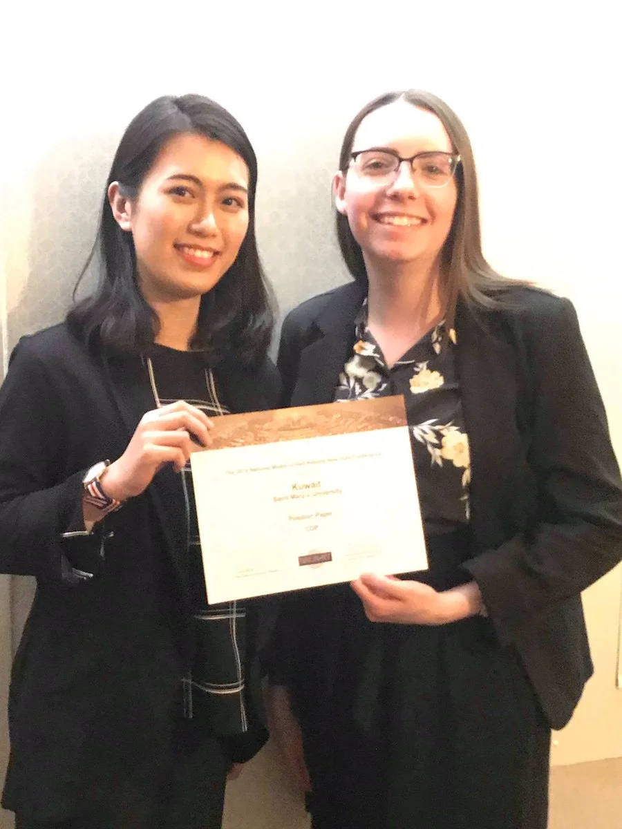 Students Yankun Li and Hannah Shuttleworth took home an Outstanding Position Paper award!
