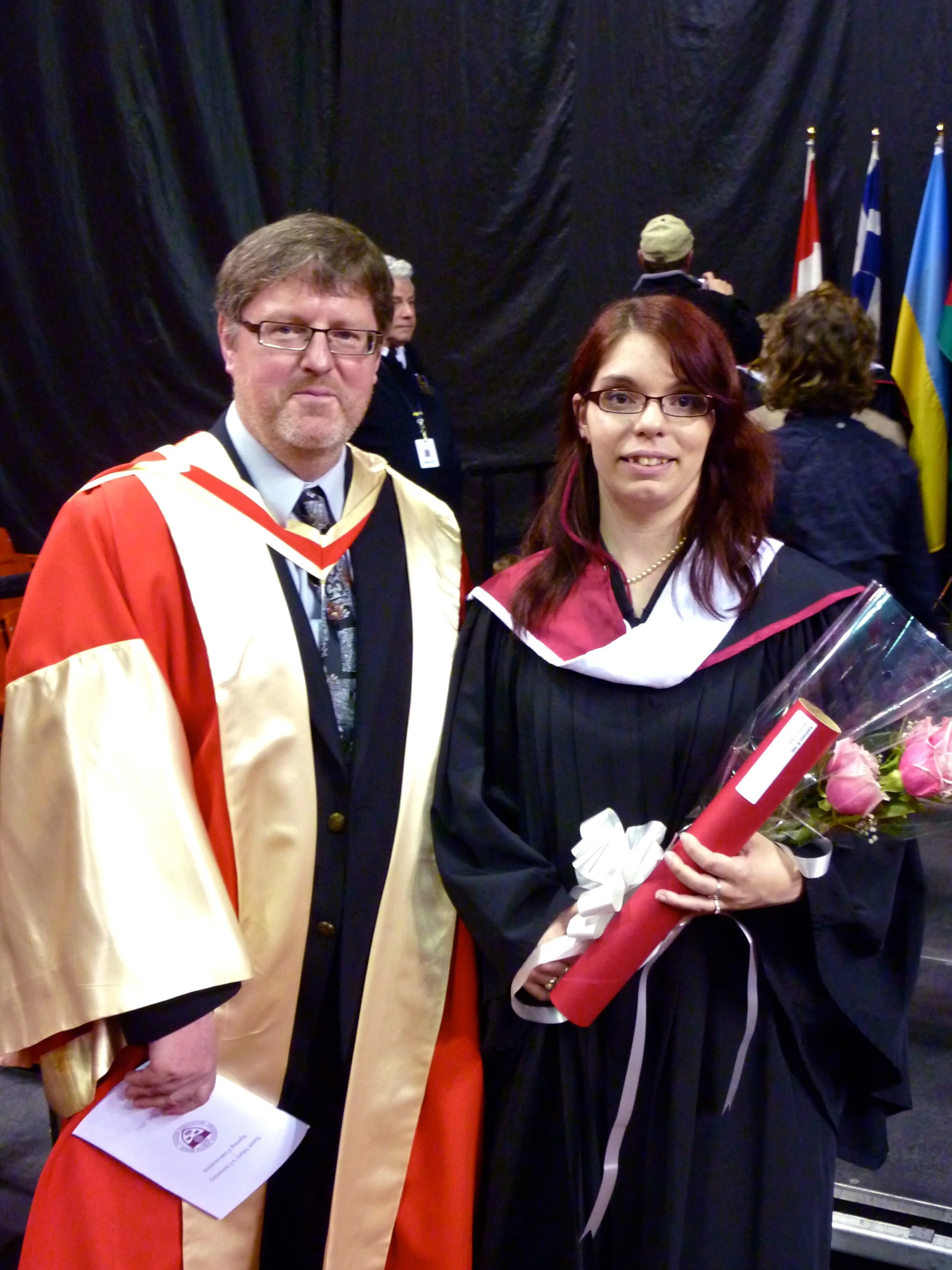 On graduation day in 2011, with Dr. Pádraig Ó Siadhail, the D'Arcy McGee Chair of Irish Studies
