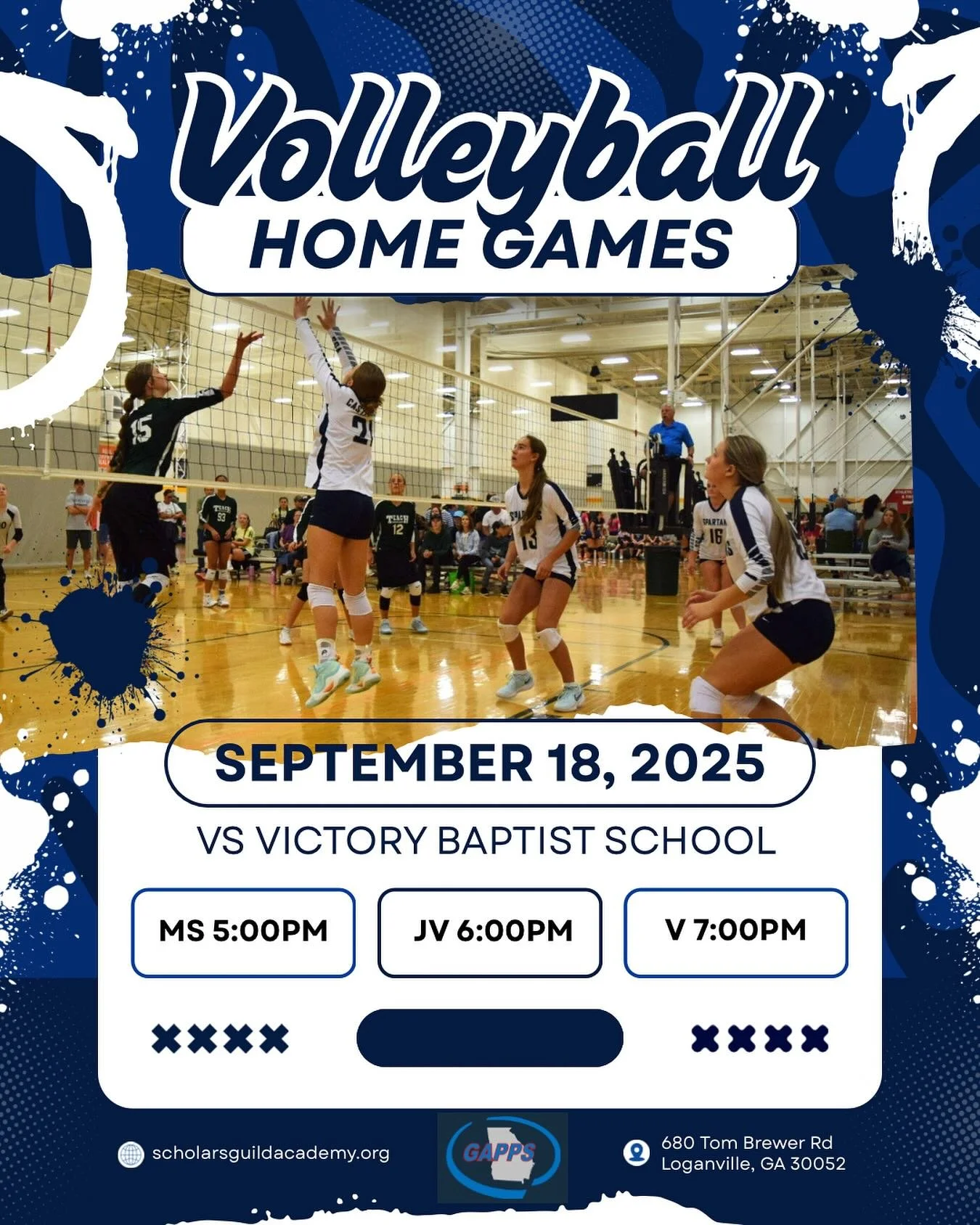 TONIGHT! Come cheer your Spartans onto victory against Victory Baptist! Buy tickets at the gate or using the link in the bio! #spartans #volleyball #letsgo