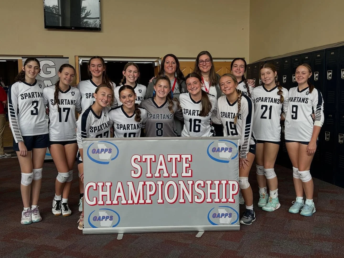 So very proud of our varsity volleyball team for making it to the AAA state final four today! Thank you for such an exciting season! #spartans #volleyball #finalfour #stateplayoffs #letsgo