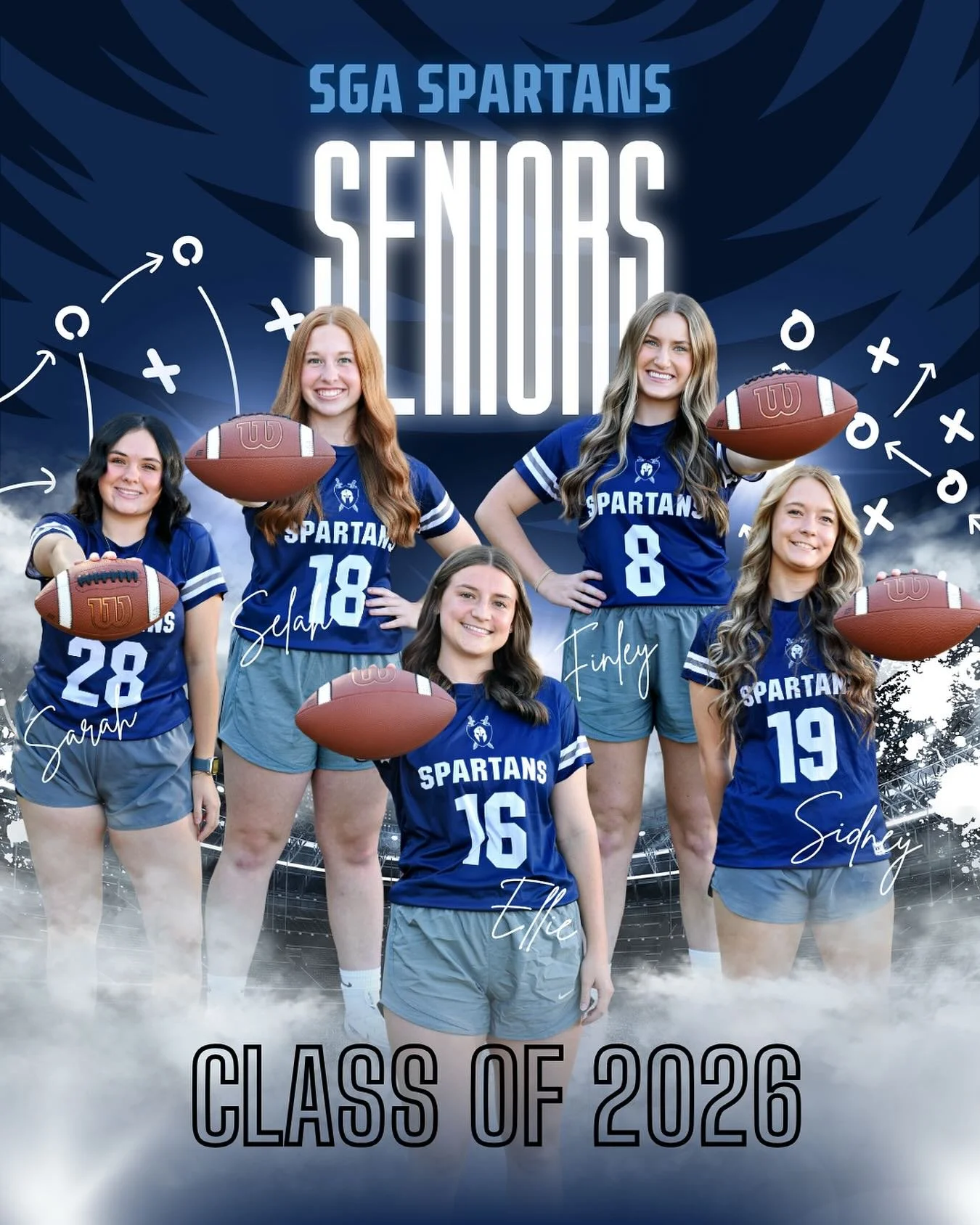 TONIGHT! Senior night for flag football is tonight at West Walton! Come cheer as they play in their last region matches and look to extend their undefeated record in region! Games start at 5:30 and the ceremony for our seniors will take place just be