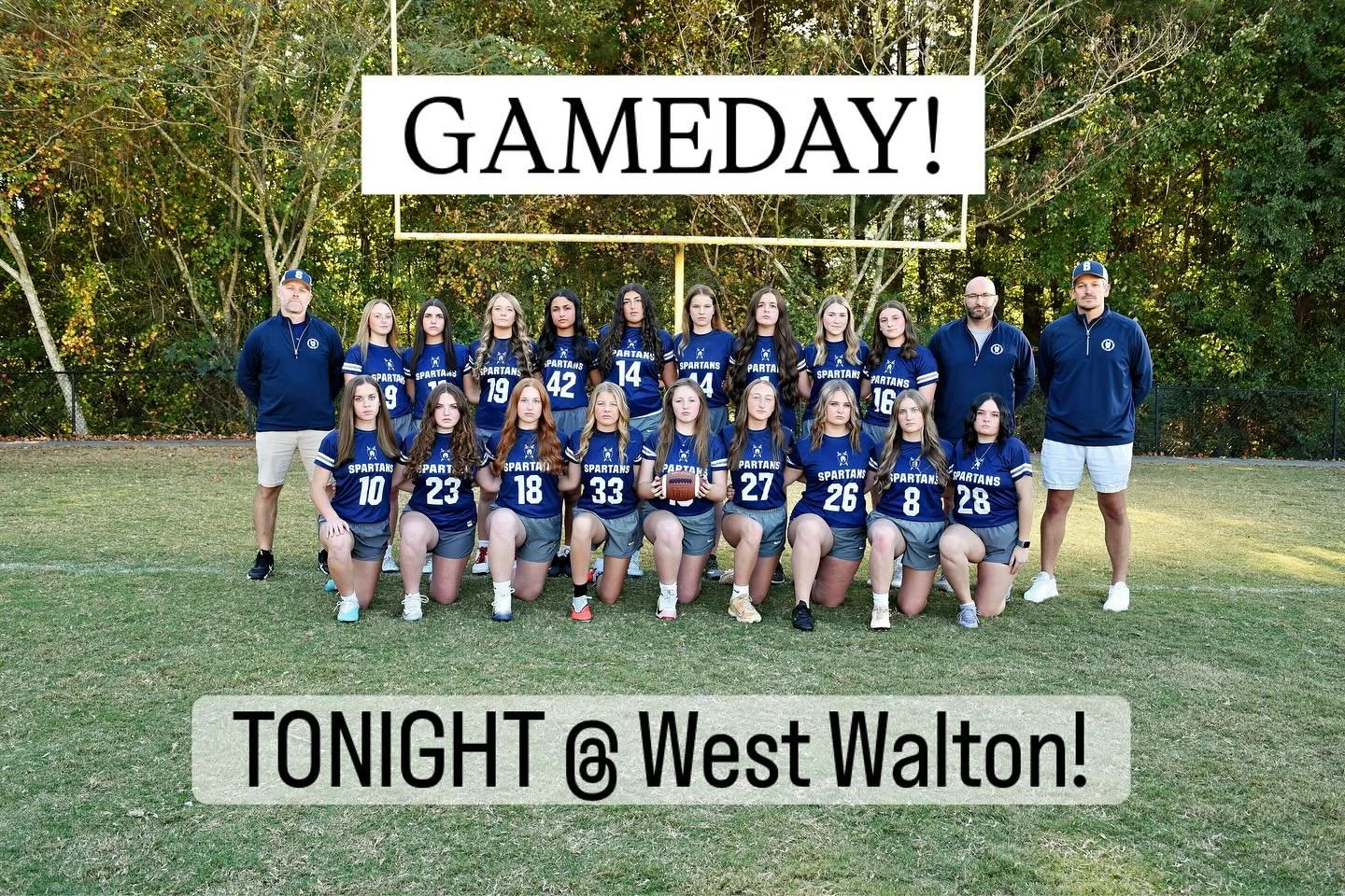 TONIGHT! Last regular season home games before we host the first round of playoffs on Tuesday! Come cheer for your Spartans as they pull flags, rack up pick-sixes, and hook-and-ladder their way to wins against Cherokee Christian and Johnson Ferry Chr