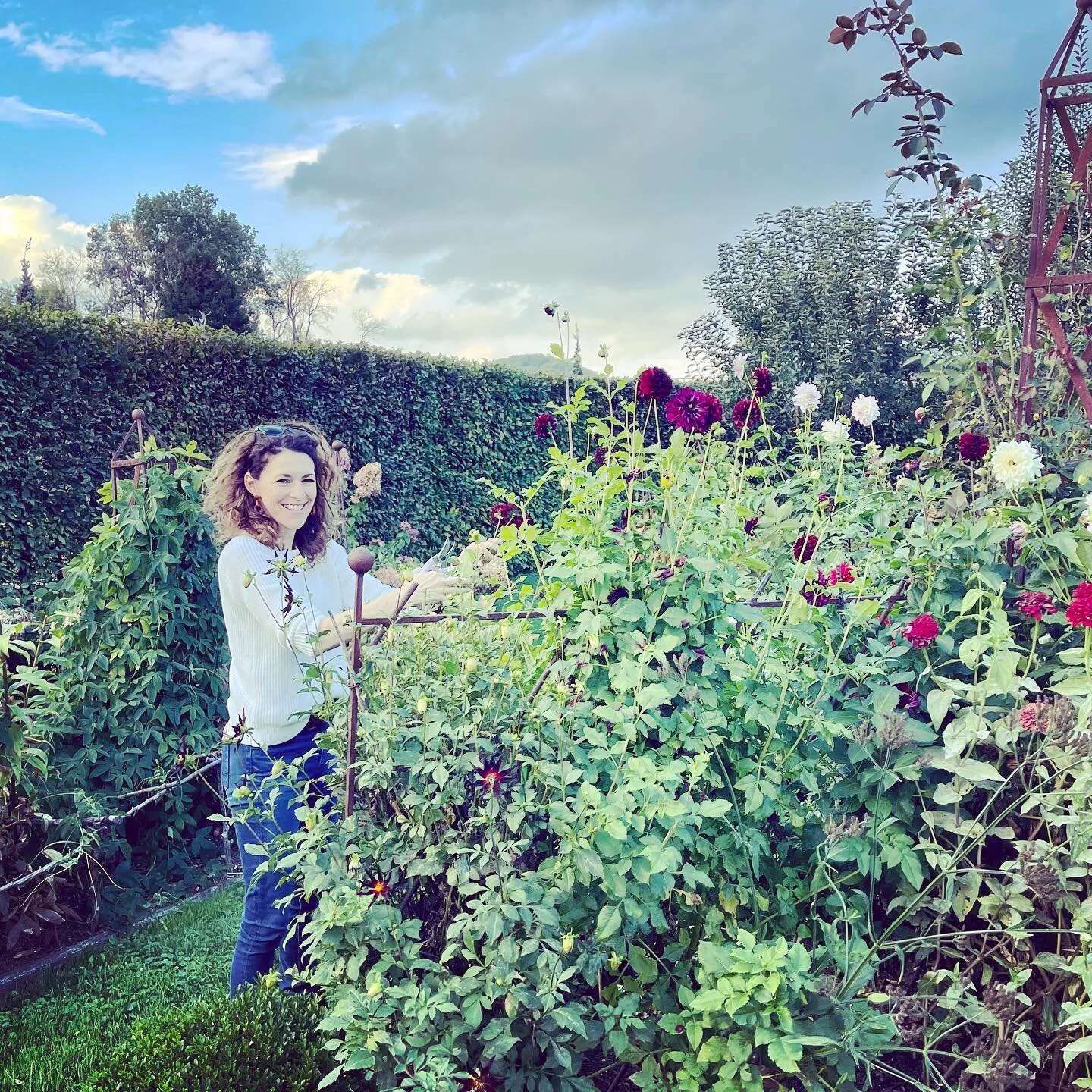 When the cat&rsquo;s away on a book tour, the mice&hellip;. steal all his late-blooming dahlias? At ceramicist and garden magician Christopher Spitzmiller&rsquo;s Clove Brook Farm with @ashleywhittakerdesign, clipping flowers before the rain comes in