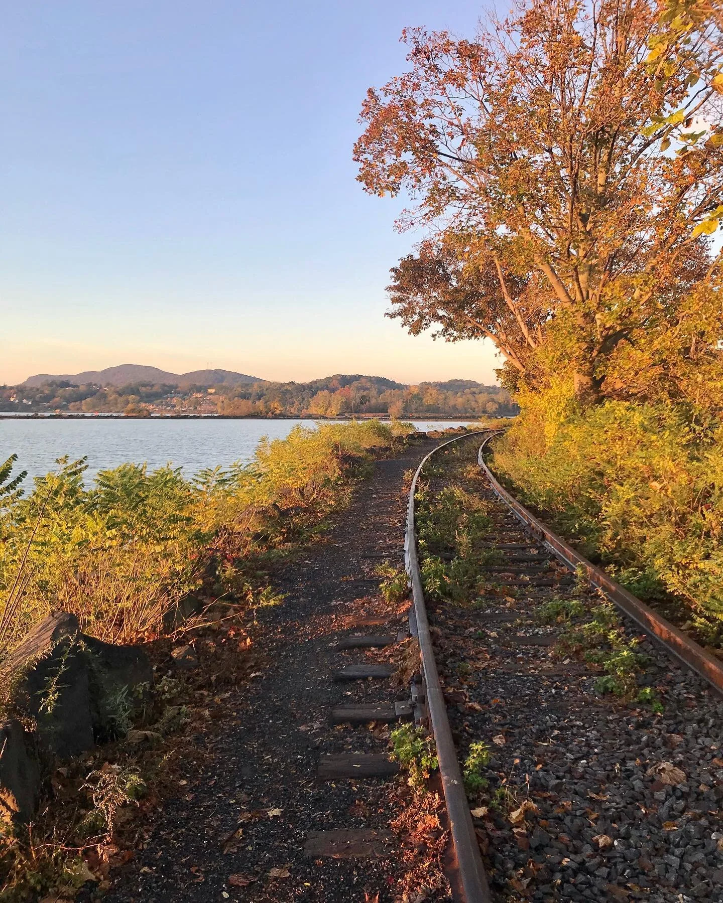 Feeling all the Stand By Me vibes on this out-of-service railroad path where Roundout Creek spills into the Hudson. Morning walks with friend and fellow writer @tracey_minkin had all the storytelling and intrigue, talks of writing and craft&mdash;jus