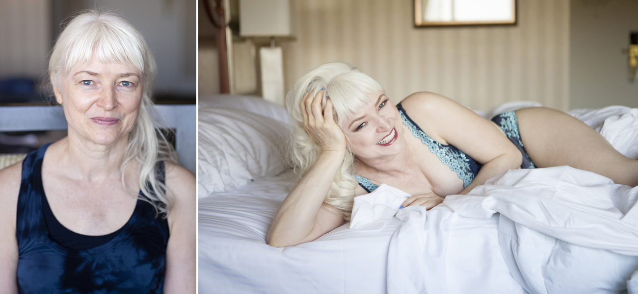 before and after mature boudoir photoshoot makeover