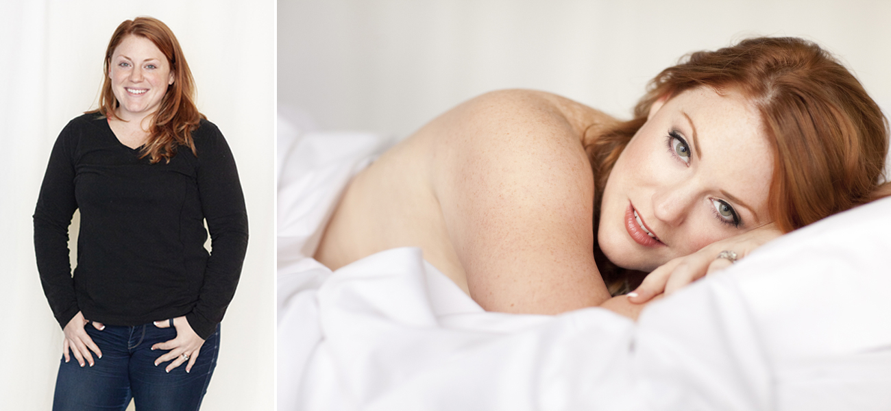 before and after curvy boudoir photoshoot makeover
