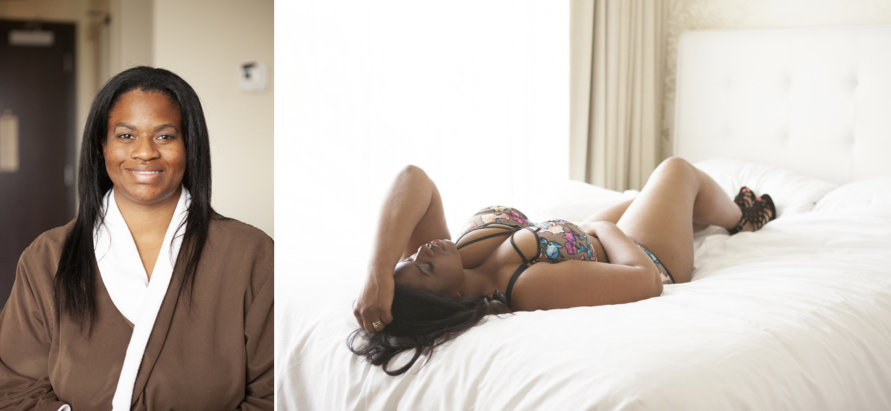 before and after curvy boudoir photoshoot makeover