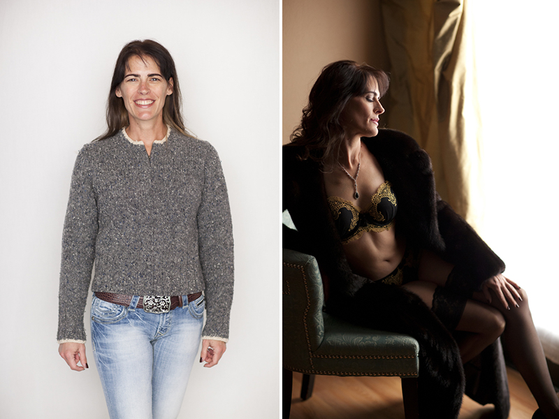 before and after mature boudoir photoshoot makeover