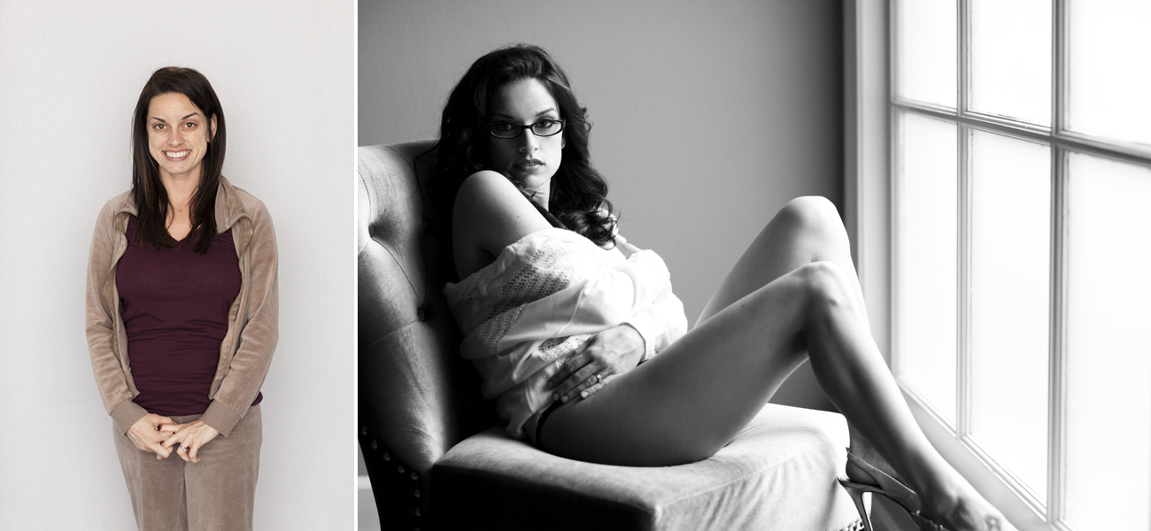 before and after Virginia boudoir photoshoot makeover