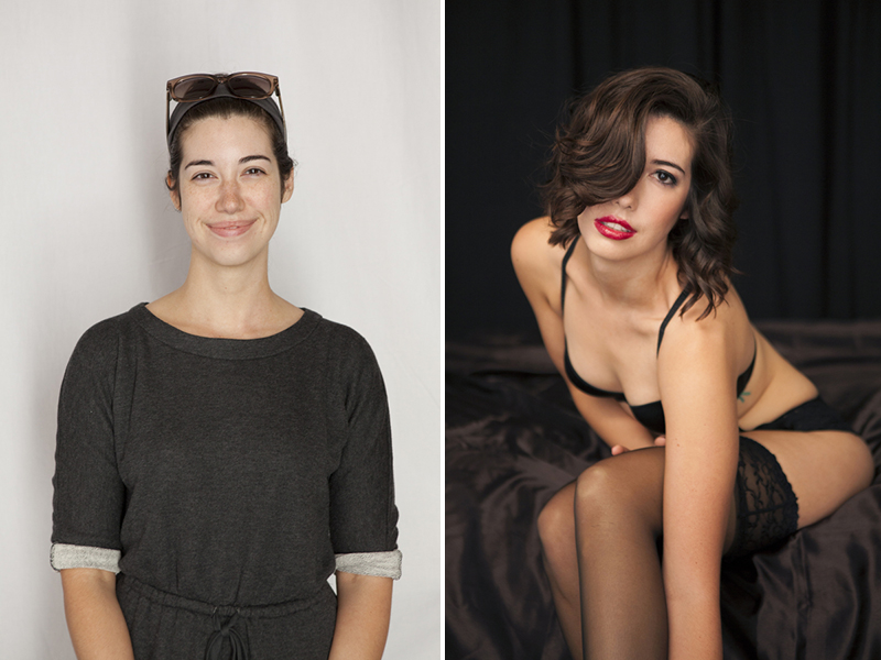 before and after Virginia boudoir photoshoot makeover