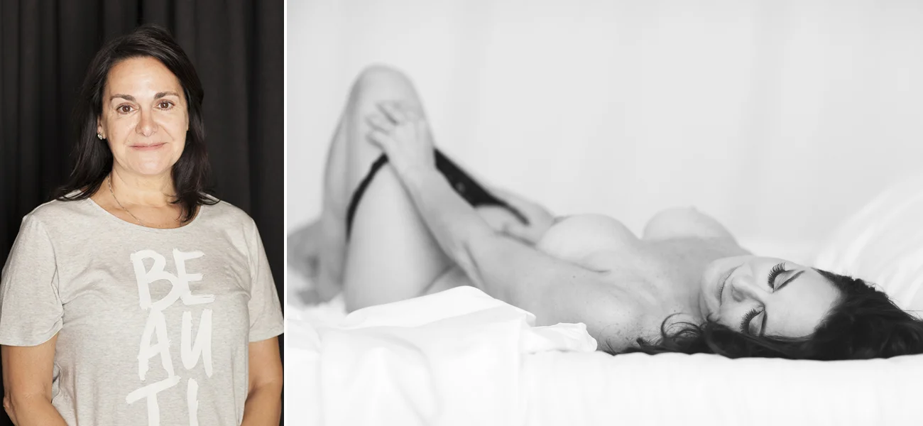 before and after mature boudoir photoshoot makeover