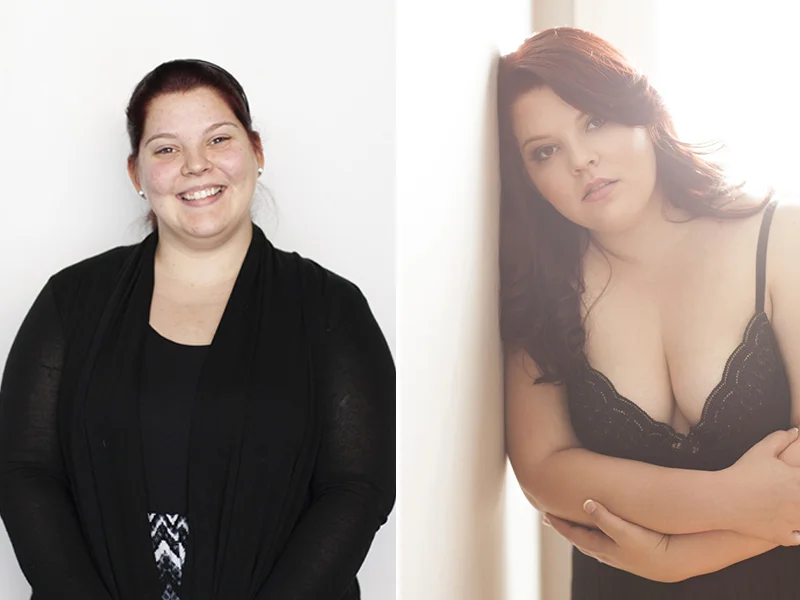 before and after boudoir photoshoot makeover