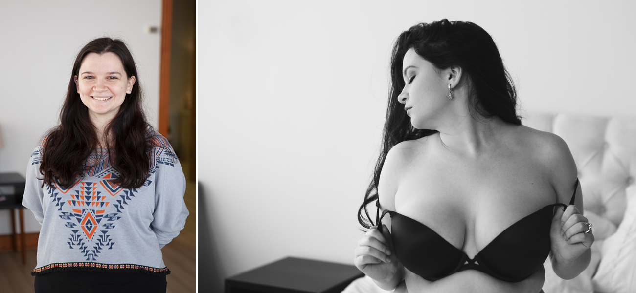 before and after curvy boudoir photoshoot makeover