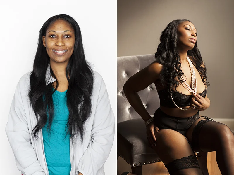 before and after boudoir photoshoot makeover