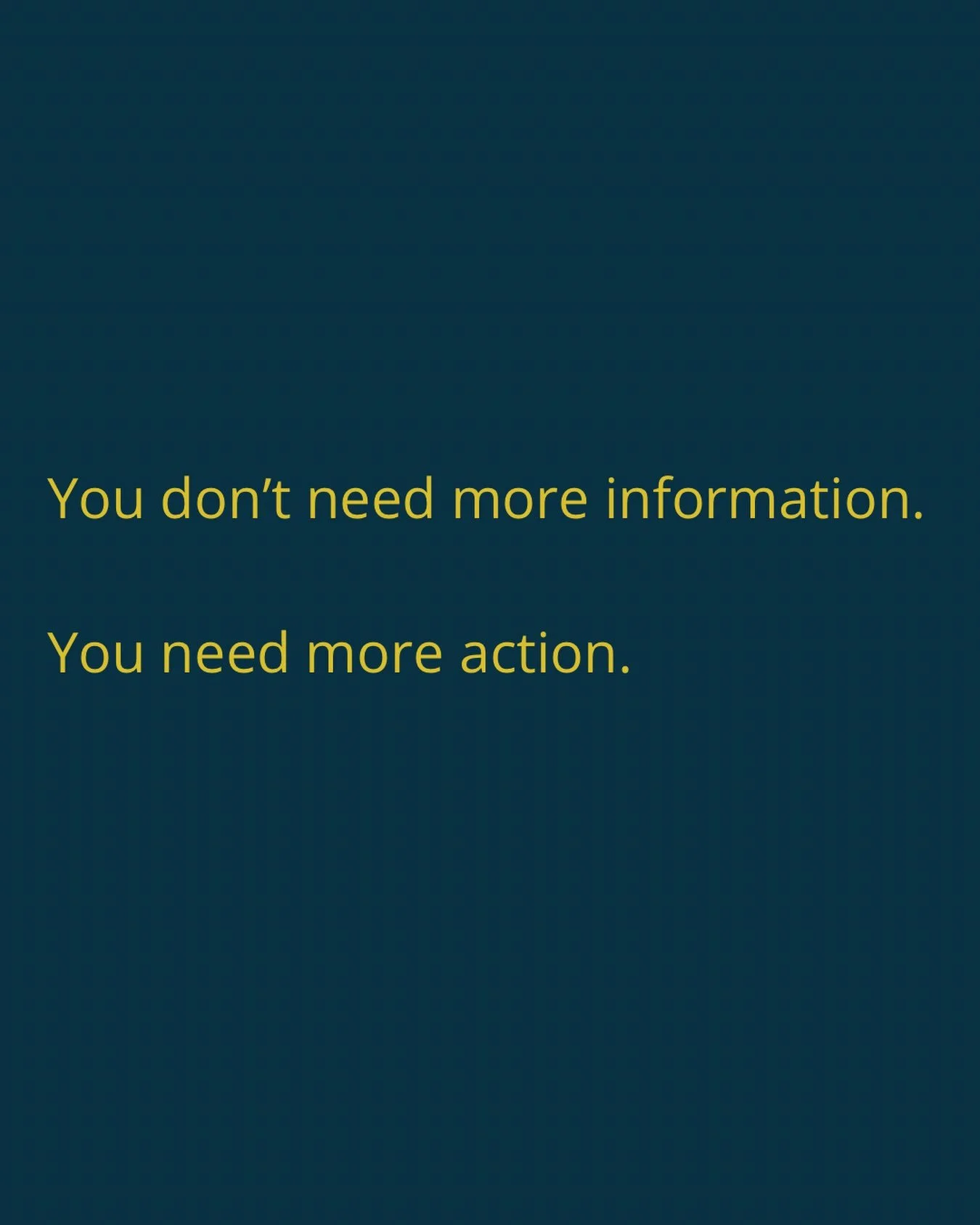 Most people already know what they need to do.

Eat a bit better.
Move a bit more.
Lift some weights.
Get enough sleep.

The problem isn&rsquo;t a lack of information.

It&rsquo;s waiting for the perfect time, the perfect plan or the motivation to ma