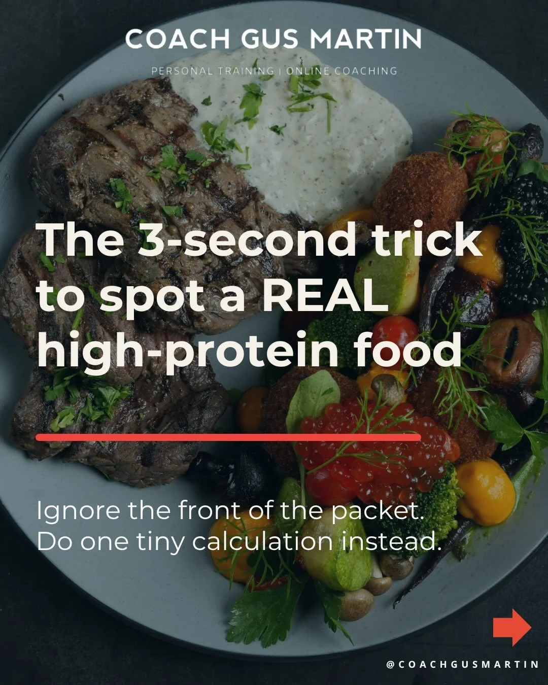You don&rsquo;t need an app to check if something&rsquo;s actually high protein. 

Drop the last digit of the calories, compare it to the protein grams. If protein wins, it&rsquo;s legit. 

#nutritioncoach #highprotein #proteintips