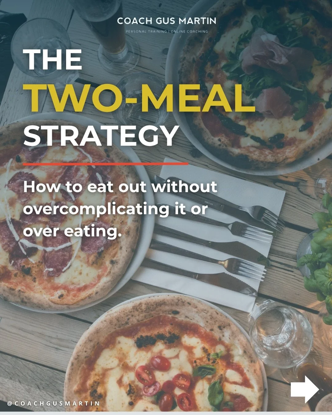GOT A MEAL OUT PLANNED? HERE&rsquo;S A LITTLE TRICK I USE.

The 2-meal strategy.

It&rsquo;s really not that complicated.

If you&rsquo;ve got a big meal planned in the evening, you don&rsquo;t necessarily need to squeeze in breakfast, lunch and thre