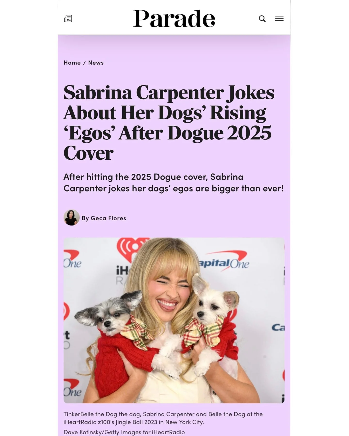 And that&rsquo;s showbiz! We love hanging with @sabrinacarpenter 🐶❤️&zwj;🔥🌟 #sabrinacarpenter #mansbestfriend #dogsofnyc