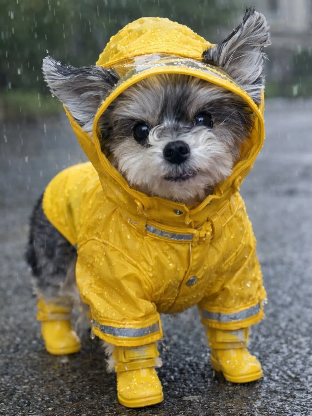 Collab with the clouds. We&rsquo;re the talent, they&rsquo;re the special effects. 🐶🌧️

#rain #raincoat #dogsofinstagram #dogstyle #fashiondog