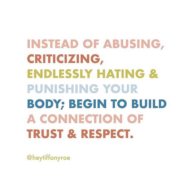 THIS 👏🏼 IS 👏🏼 THE 👏🏼 STUFF 👏🏼 When people say my job is just to crack backs, I haven’t quite found a party line to politely correct them. But this comes pretty close. I do this 👆🏼👆🏽👆🏾. ✨ I hold the space for you to connect with your body. To break the cycle of punishment, fear + shame. Maybe even learn to listen to what it’s trying to say. Then maybe trust or one day love 💕 (gasp!) your body.
Thank you for this @heytiffanyroe. #selflove #bodypositive #selftalk #healing #mindbodysoul