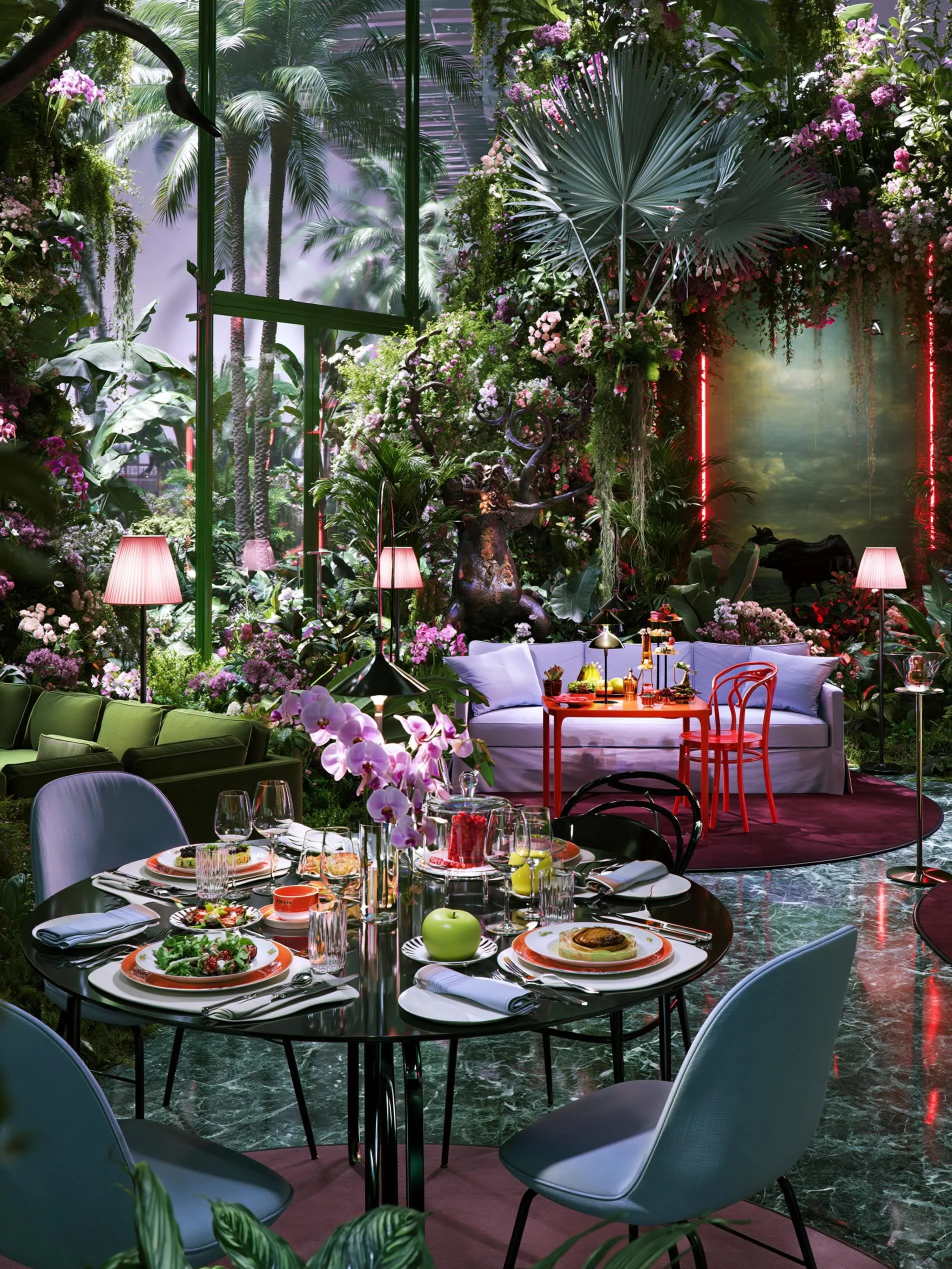 in the style Botanic Maximalism 
--chaos 50 
Concept event design 
 Noovo Studio