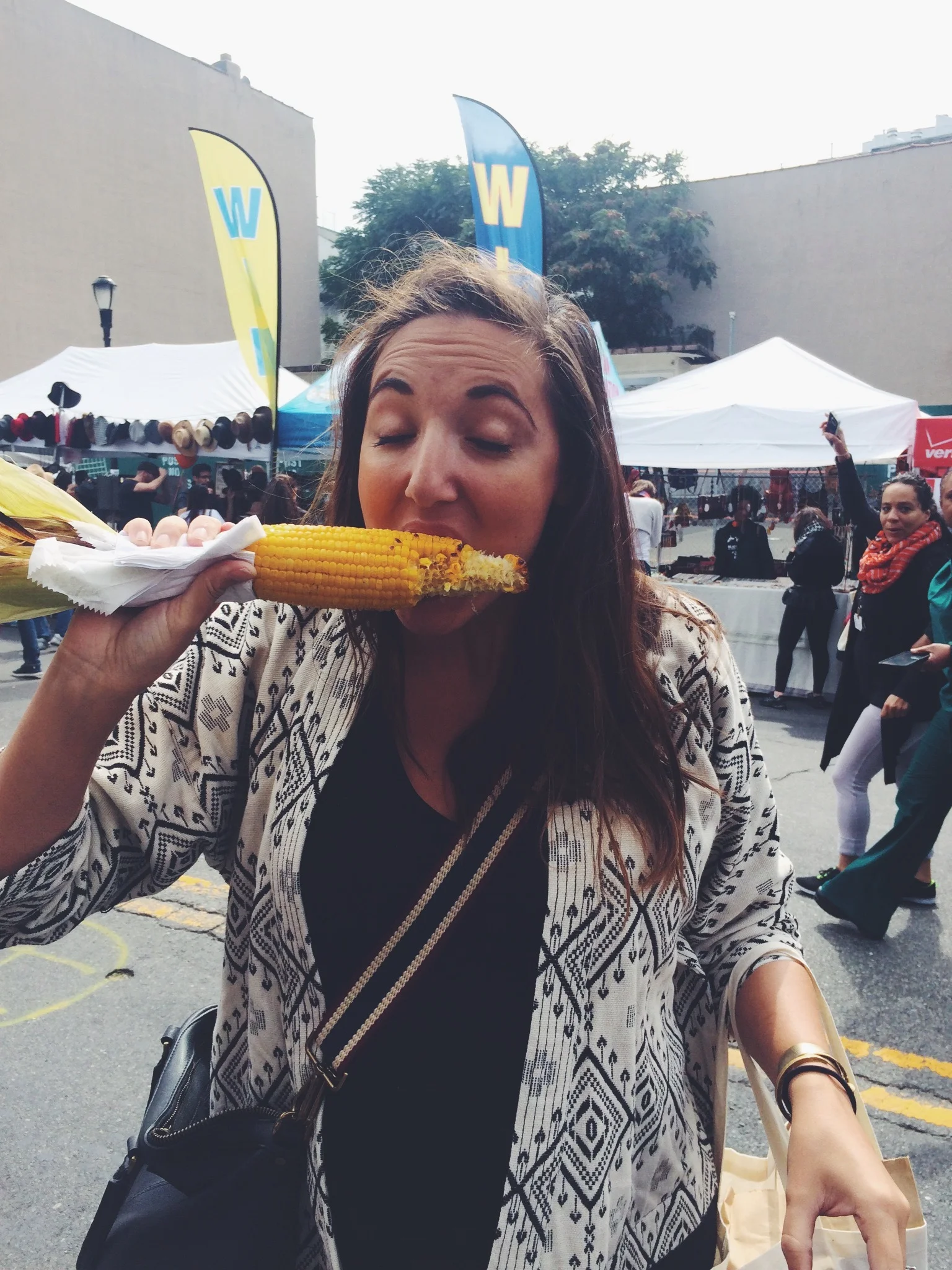 This is my at a street fair in NYC while I was pregnant with Mila.