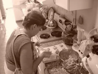 My grandma making cookies.