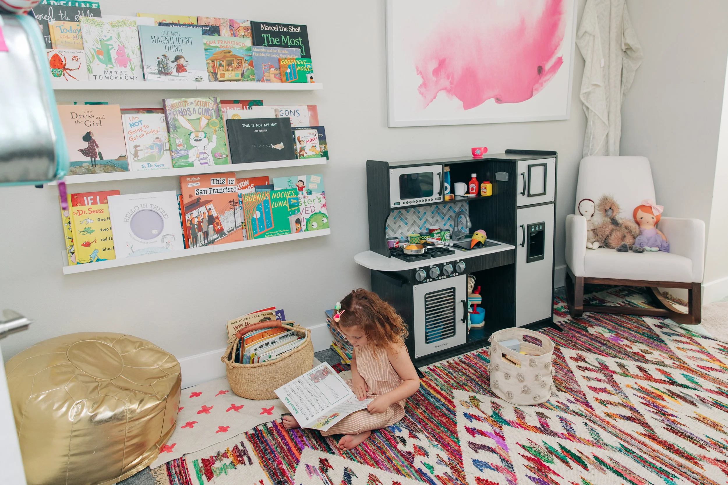 We shared Mila’s reading nook HERE . It is one of Mila’s favorite spots in her room.
