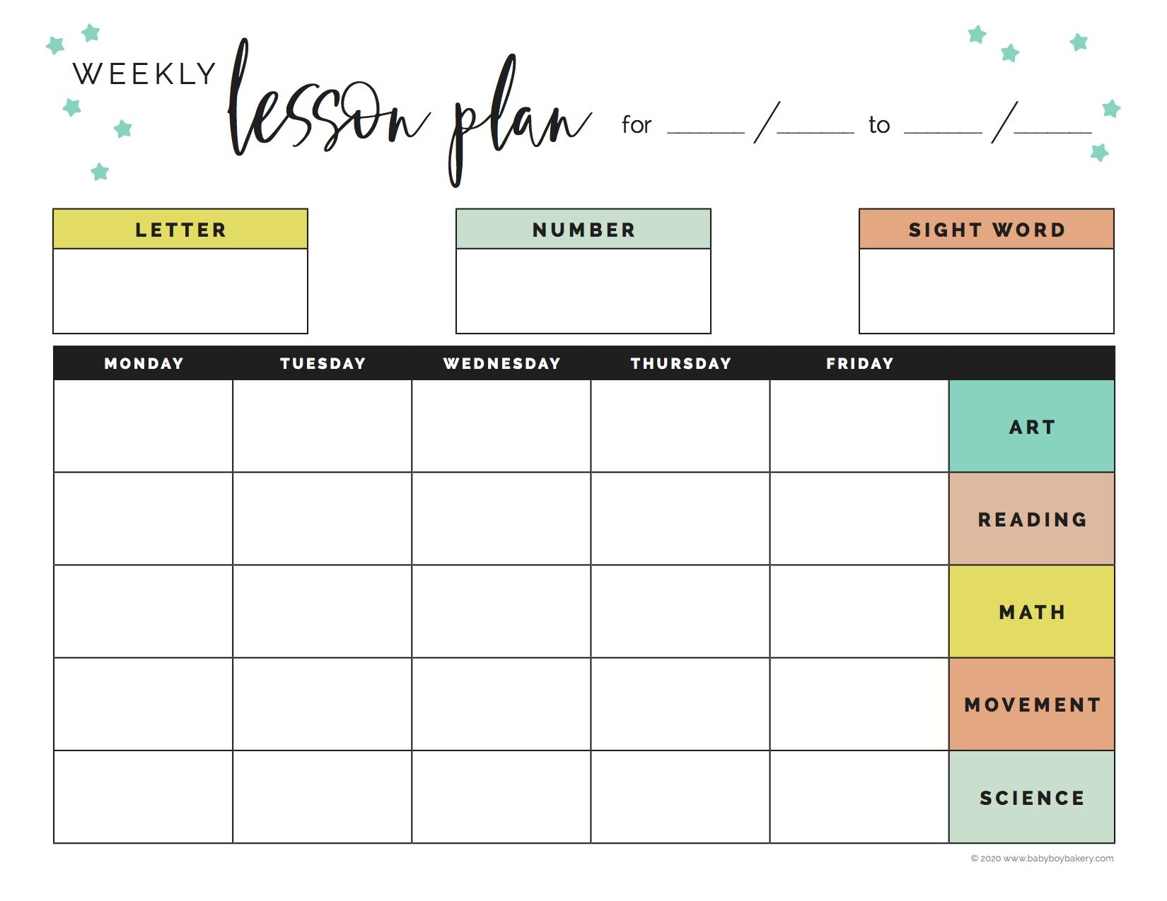 Tour Our At Home School Area + My Weekly Lesson Plan Template — Baby