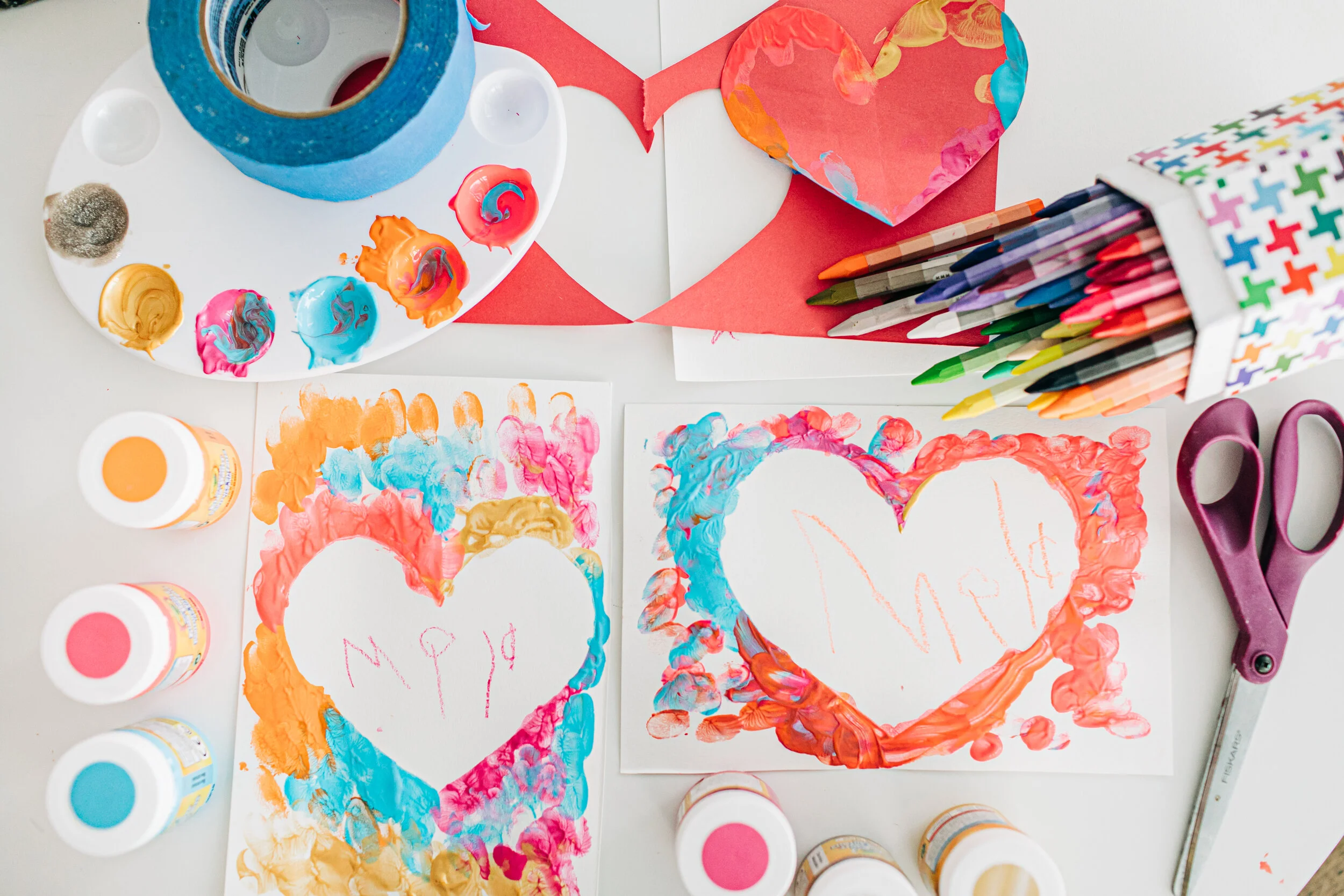 Finger Paint Heart Craft