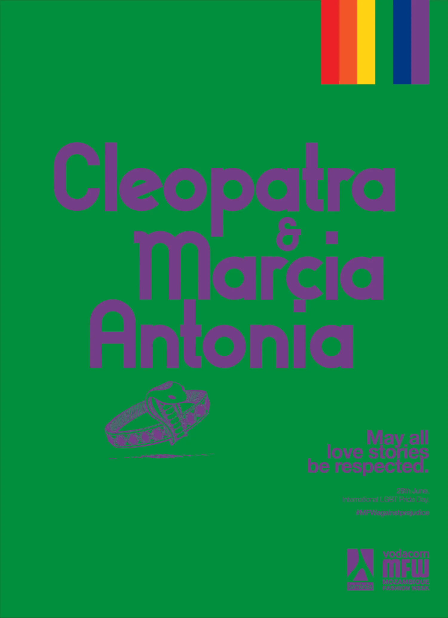 Cleopatra and Marcia Antonia Pride campaign poster