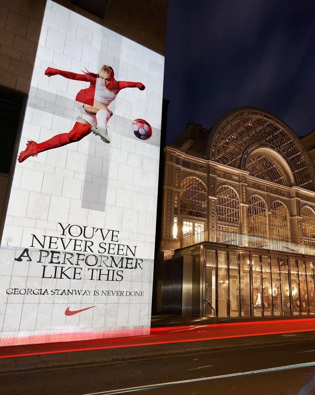 Throwback to lighting up the night with @nike for the Women&rsquo;s Euros @lionesses 

Good luck to the squad this year, we did it once, we can do it again. Let&rsquo;s go! ⚽ 

#WomensEuros #TBT #NikeFootball #Lionesses #Guerillaprojection #WomenInSp