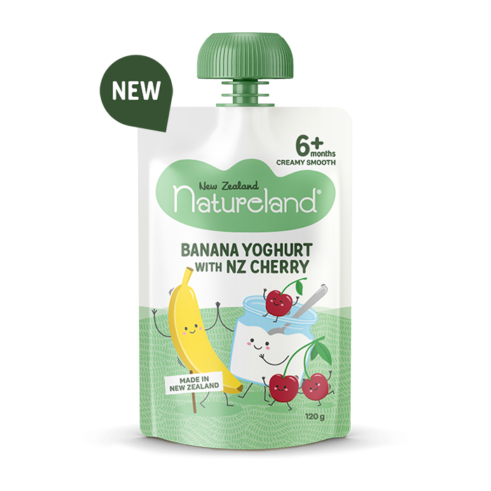 NEW Natureland Banana Yoghurt with NZ Cherry